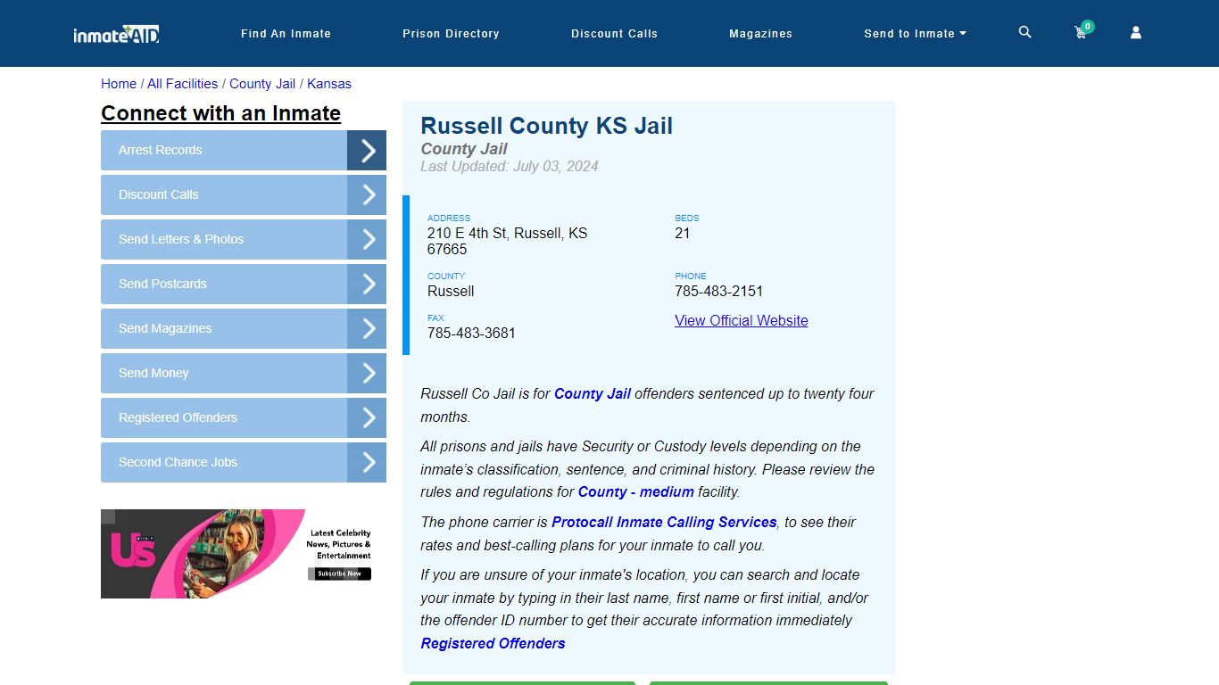 Russell County KS Jail - Inmate Locator