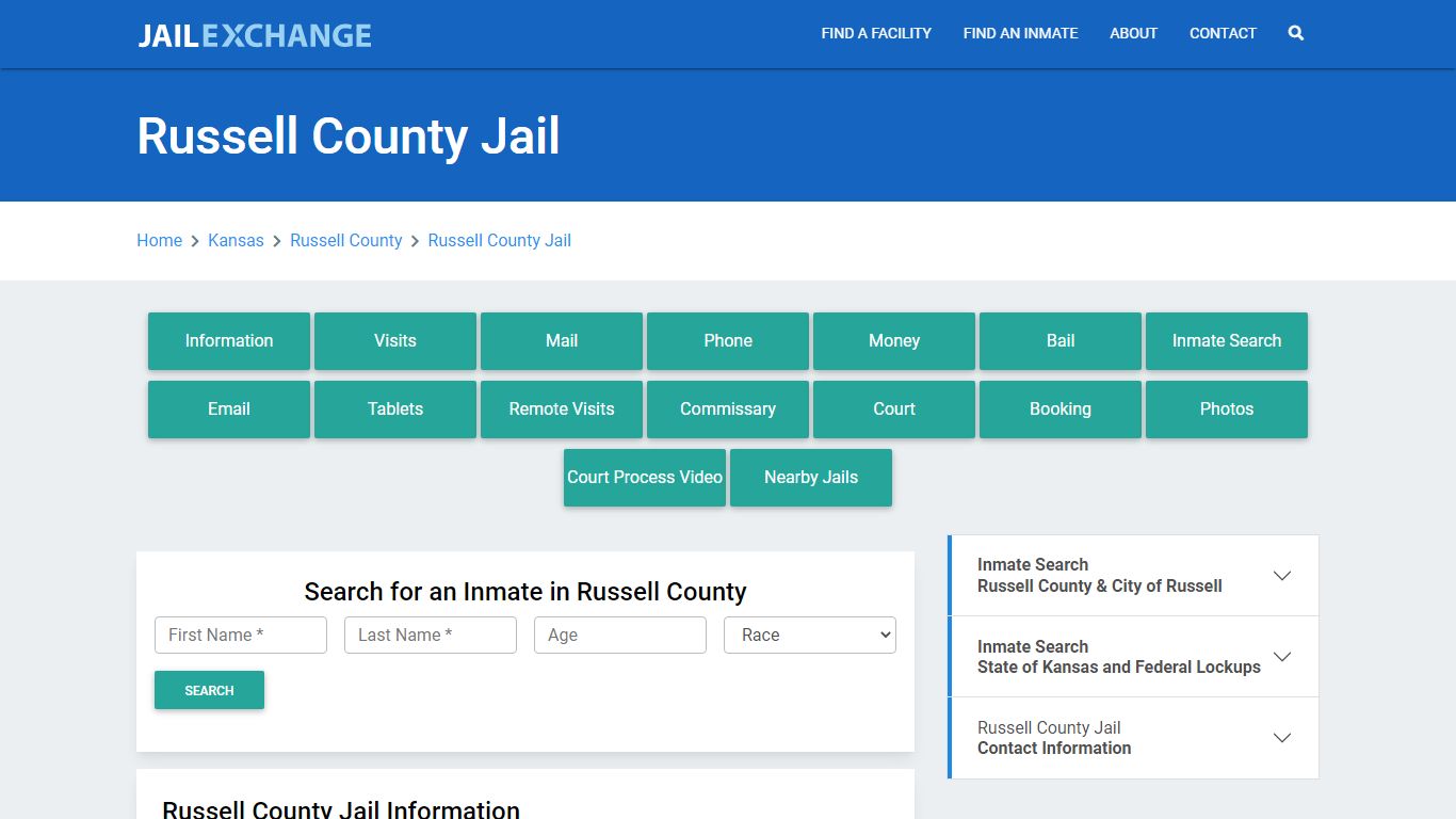 Russell County Jail Roster Lookup, KS, Inmate Search